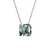 14k White Gold Square Aquamarine Basket Set Pendant