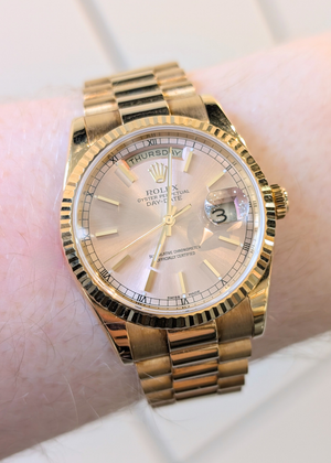 Rolex 18k Yellow Gold President Day-Date Wristwatch