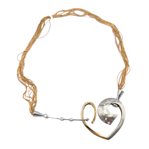 14k White/Yellow Gold 'Heart & Arrow' Statement Necklace