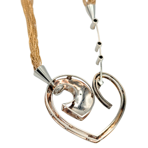 14k White/Yellow Gold 'Heart & Arrow' Statement Necklace
