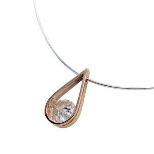 14k Yellow Gold Open-Frame Lab Grown Diamond Pendant Necklace