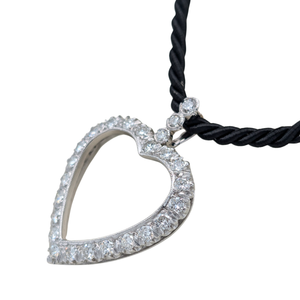 14k White Gold Romantic 'Anniversary' Diamond Heart Pendant