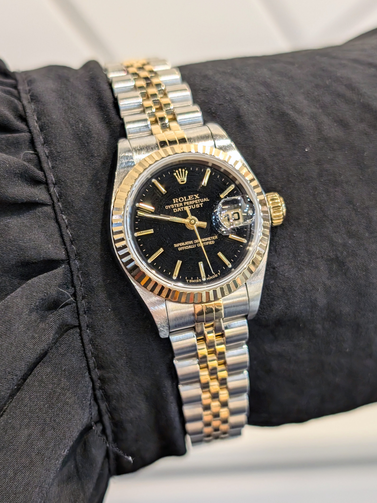 Rolex Ladies Datejust 26mm Two-Tone Black Dial