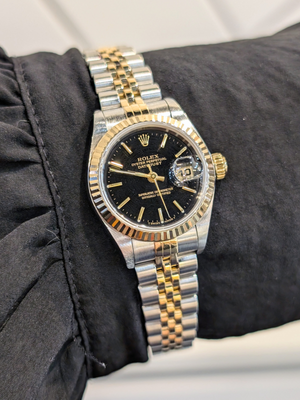 Rolex Ladies Datejust 26mm Two-Tone Black Dial