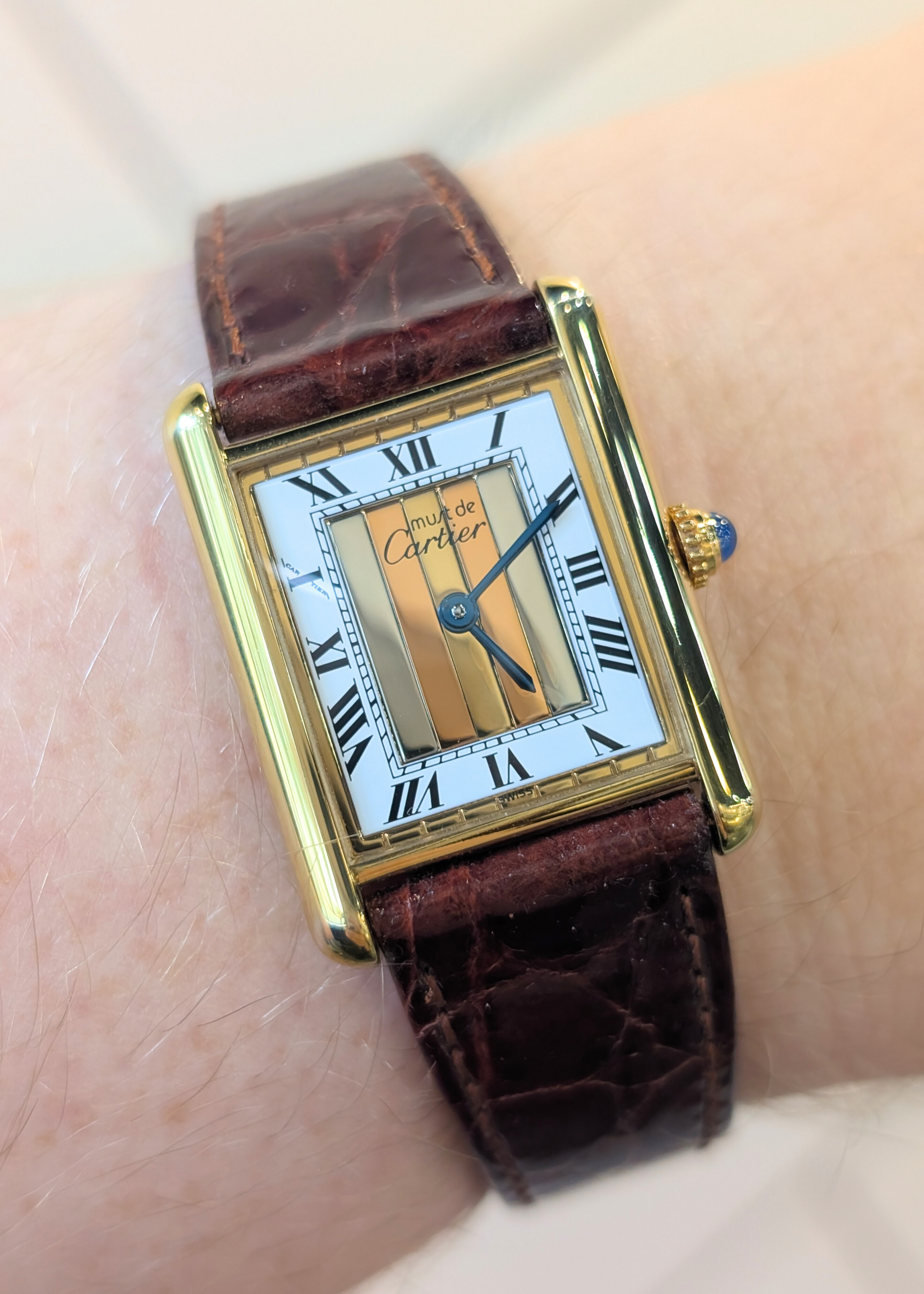 Cartier Tank Paris Quartz Vermeil - Tri-colour Roman Dial