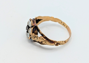 Antique Georgian Pearl & Diamond Flower Ring