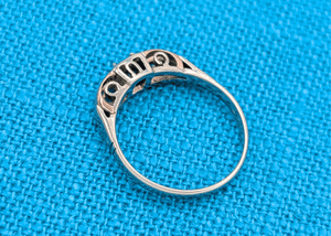 Vintage 14k White & Rose Gold Sapphire Ring