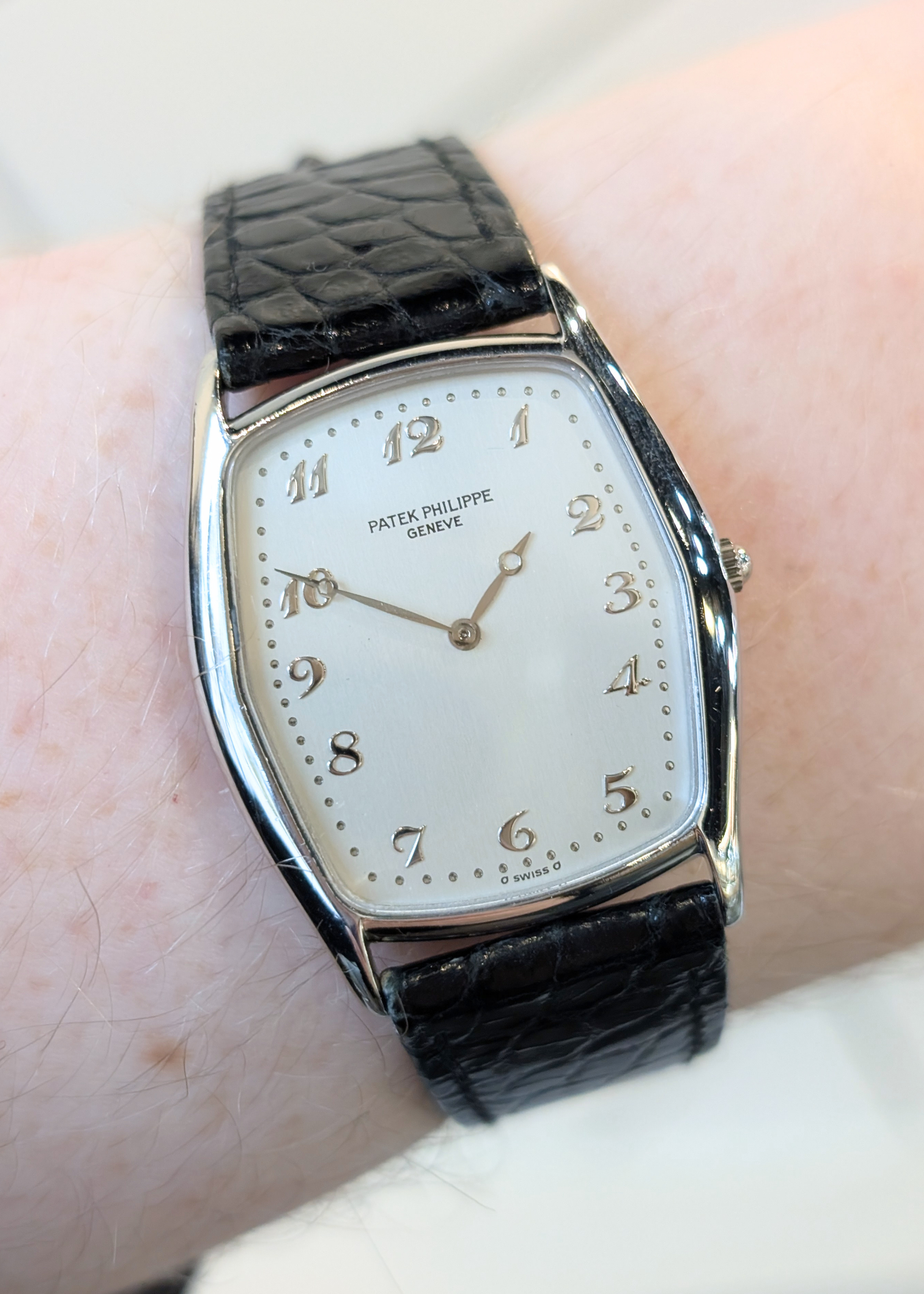 Patek Philippe Platinum Gondolo Wristwatch 1980's