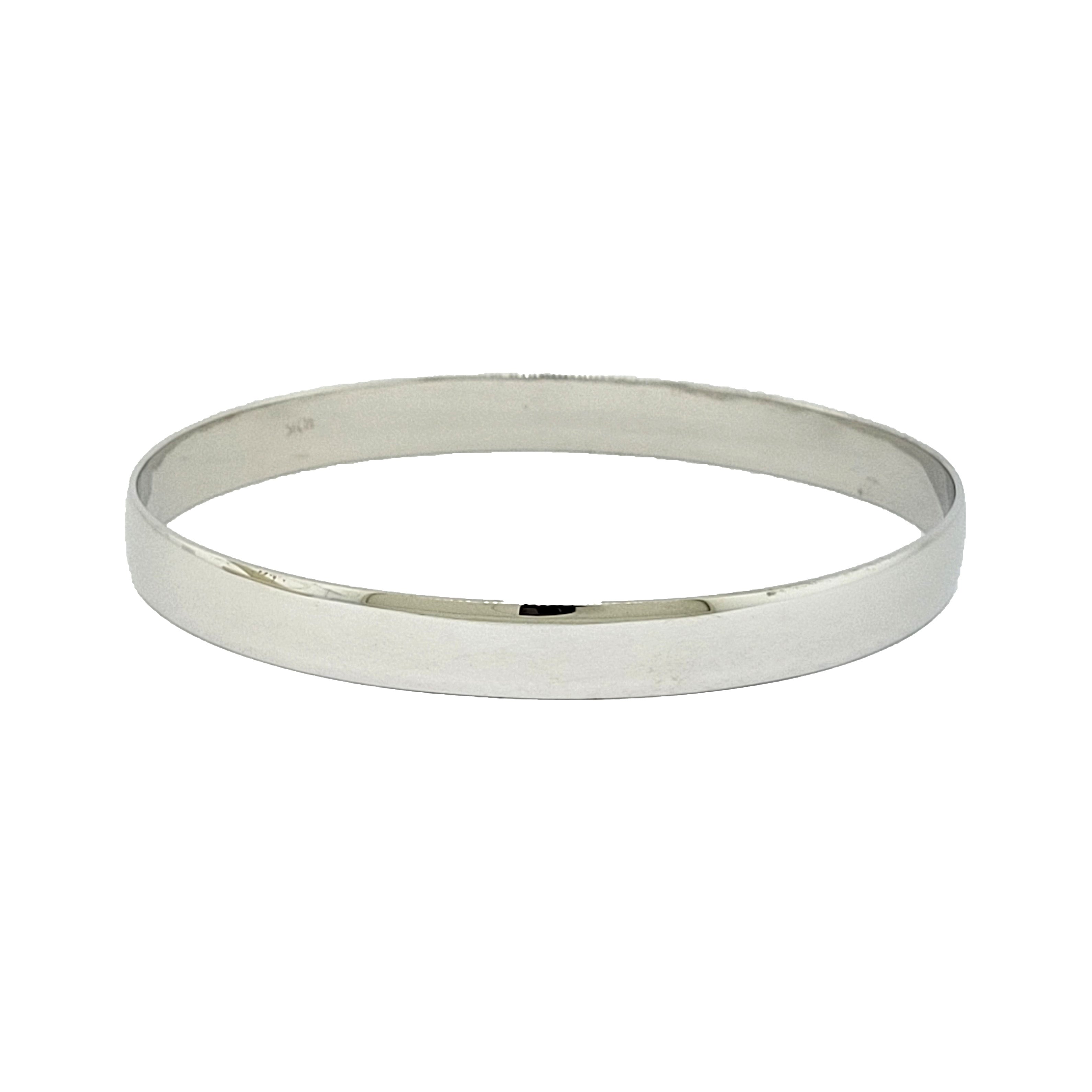 10K W/G Solid Construction Low Dome Bangle 7mm Wide