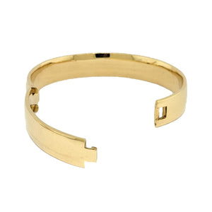 14K Y/G Low Dome Bangle with a Tension Clasp 10.5mm Wide