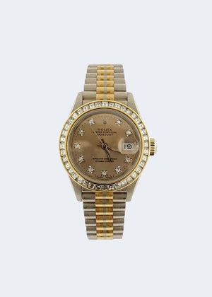 18K Rose White and Yellow Gold Women's Rolex Datejust Tridor