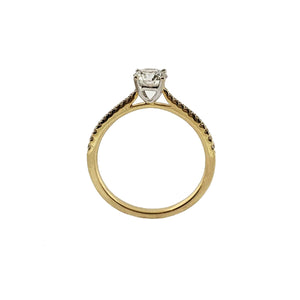 14K W/Y Lab Grown Diamond Cathedral Setting Ring
