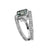 14K W/G Aquamarine and Diamond Split Shank Ring