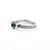 14K W/G Aquamarine Pseudo Tension Ring with Brushed and Polished Finish