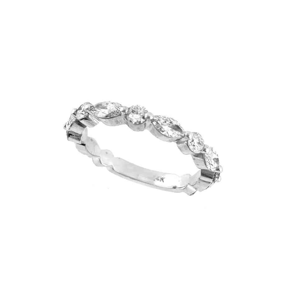 1.20ctw Lab Grown Diamond Alternating Shapes 3/4 Eternity Band