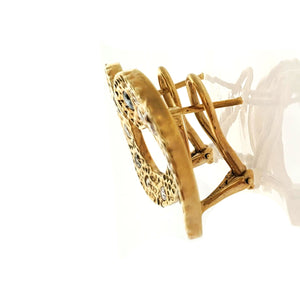 14K Y/G Hand Made Etruscan Swirl Design Earrings