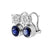 14K White Gold Blue Sapphire and Lab Grown Diamond Earrings