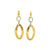 18K White and Yellow Gold Geometric Dangle Style Earrings