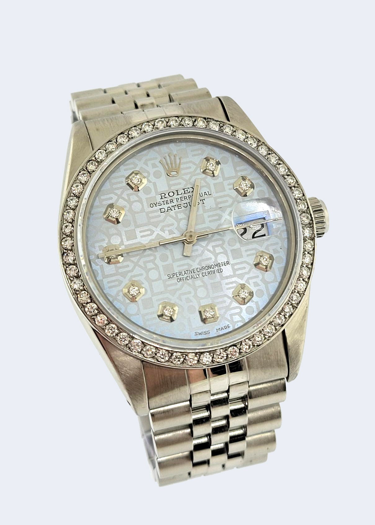 S/S Rolex Datejust with Diamond Dial and Bezel Ref 16014
