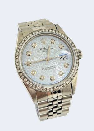 S/S Rolex Datejust with Diamond Dial and Bezel Ref 16014