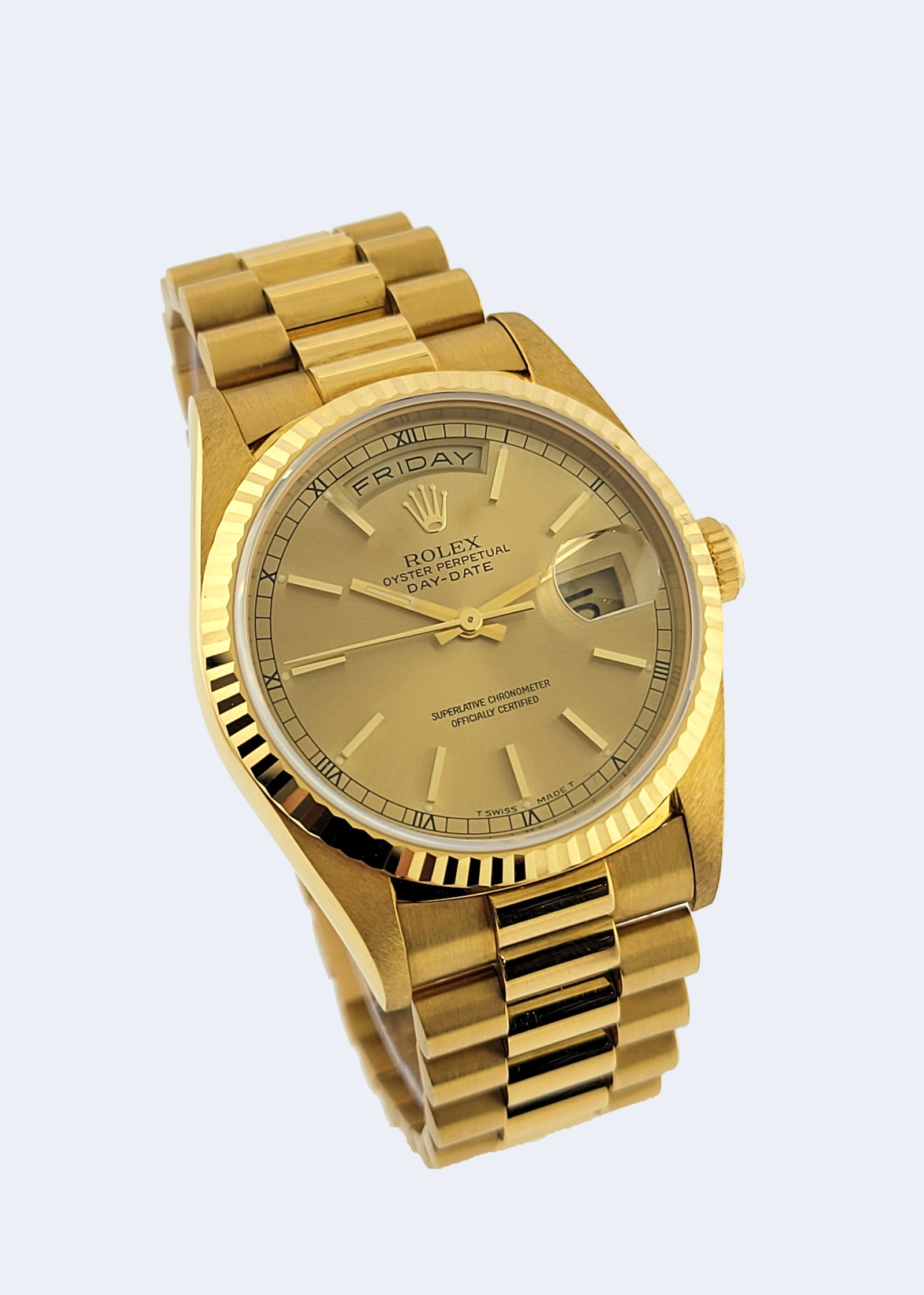 N.O.S. Mint 18K Y/G Rolex President Day-Date Circa 1994