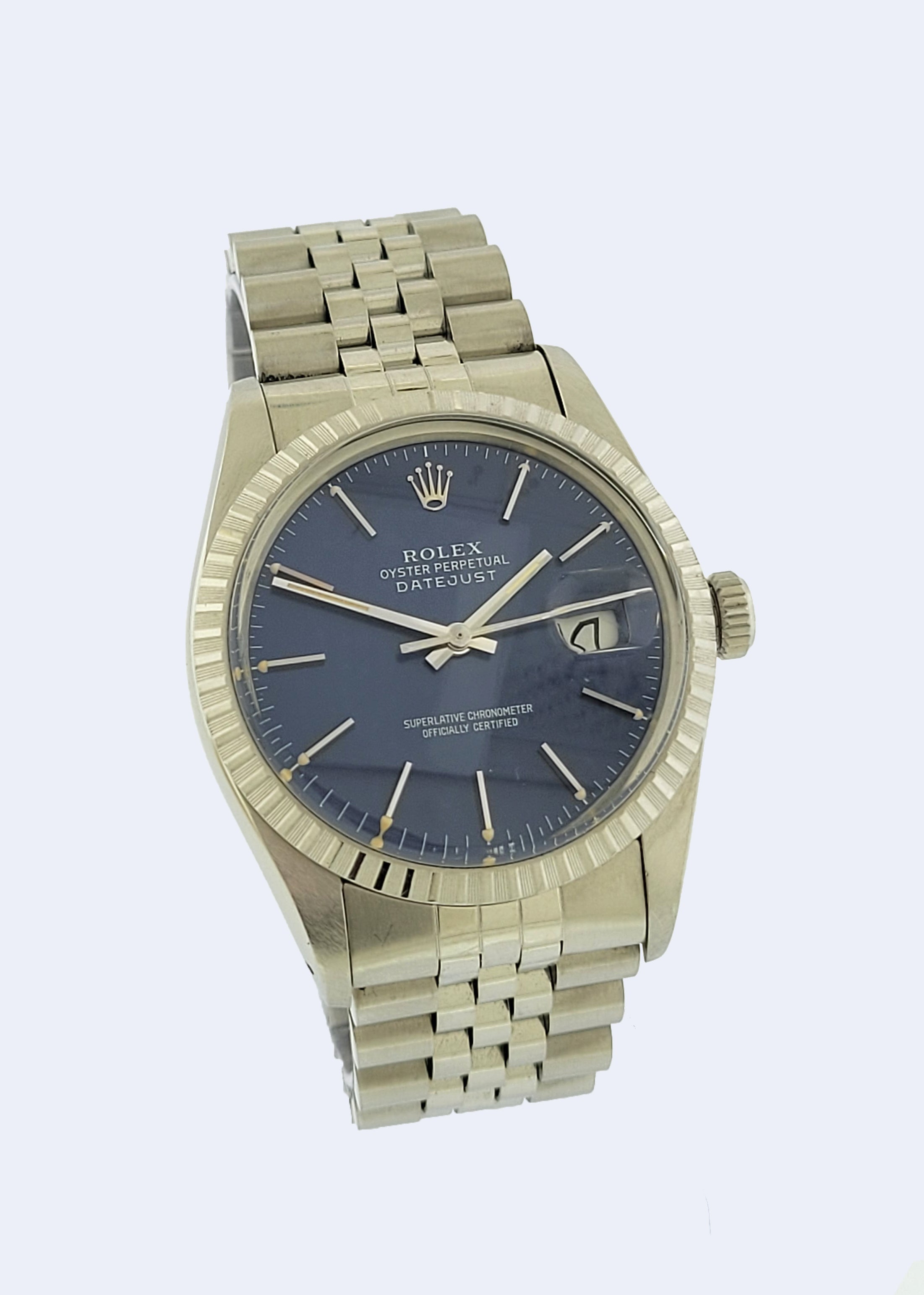 N.O.S S S Rolex Datejust 36mm with Blue Dial Reference 1603