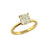 14K Y/G Cushion Cut Reverse Tapered Diamond Engagement Ring