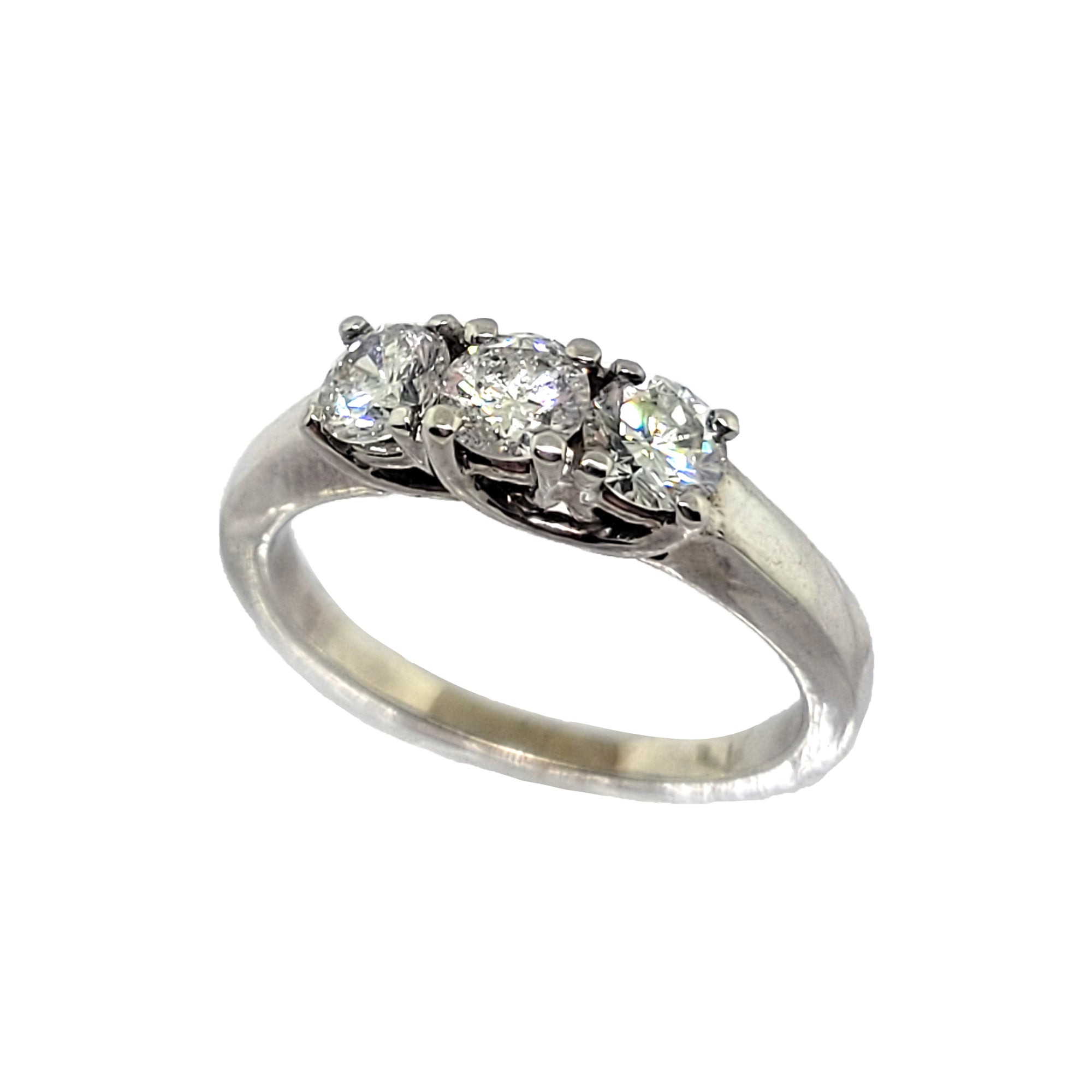 14K W/G Trinity Style 0.75ctw Diamond Ring with Trellis Detail