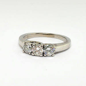 14K W/G Trinity Style 0.75ctw Diamond Ring with Trellis Detail