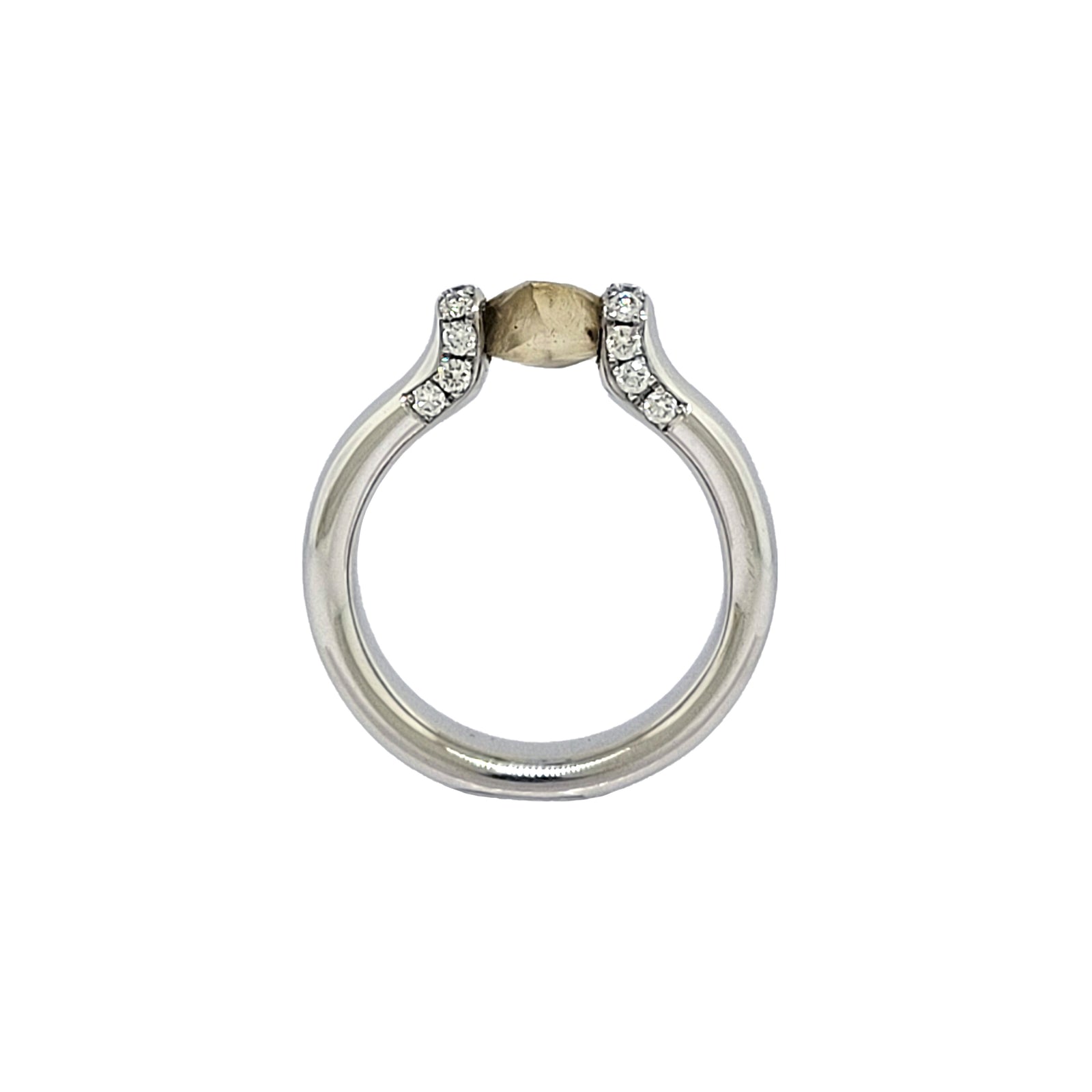 Platinum "In The Rough" Raw Diamond Tension Ring