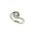 14K W/G Hand Made Wrapped Cross Over Style Diamond Ring
