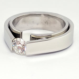 14K W/G Tension Style Diamond Ring with an Inner Sleeve