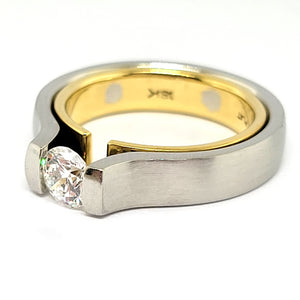 Platinum and 18K Y/G Tension Style Ring with an Inner Sleeve