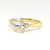 14K Y/G Lab Grown Three Stone Diamond Engagement Ring