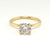 14K Y/G Lab Grown Solitaire Diamond Ring with a Leaf Motif Basket