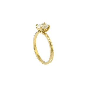 14K Y/G Lab Grown Diamond Solitaire Ring with Decorative Basket