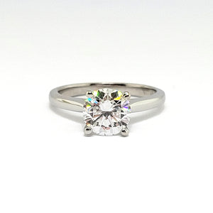 14K W/G Lab Grown Diamond Ring with a Decorative Cathedral Setting