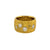 22K Y/G Etruscan Style Wide Band Diamond Ring with a Punched Finish