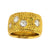 22K Y/G Etruscan Style Wide Band Diamond Ring with a Punched Finish