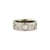 14K W/G Wide Band Diamond Ring with Brushed & Polished Finish