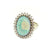 18K W/G Halo Style Opal and Diamond Cathedral Set Ring