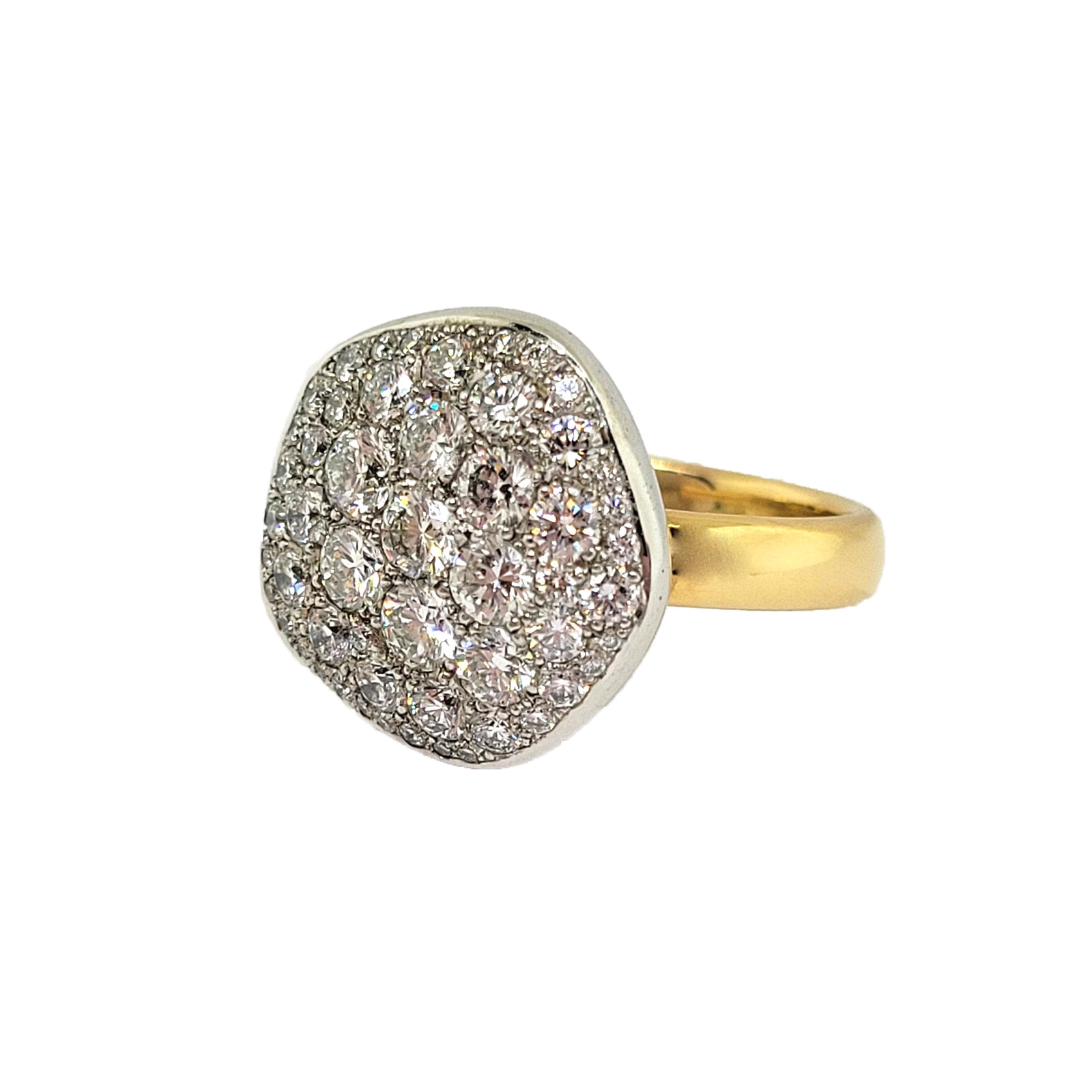 18K White and Yellow Gold "1880 Pebble" Diamond Ring