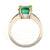 14K W/Y Emerald and Diamond Ring with Double Claw Detail