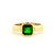 18K Y/G Bezel Set Emerald Ring with a Stirrup Shaped Shank