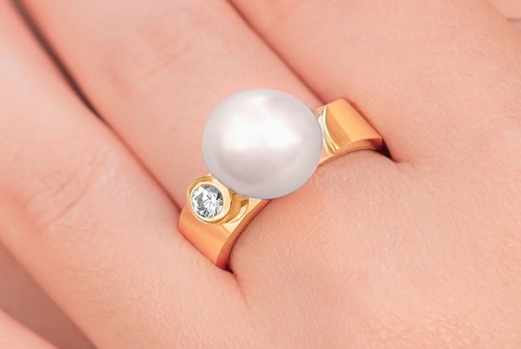 Pearl and Diamond Ring
