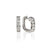 14K White Gold Diamond Squared Huggie Style Earrings