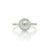 14K White Gold Light Silver Tahitian Pearl and Diamond Ring