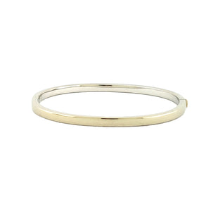 14K W/G Bangle Bracelet with a Box Clasp Opening 4mm Wide