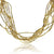 10K Yellow Gold Multi Strand Wave Design Necklace