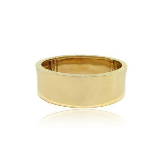 14K Yellow Gold Concaved Chunky Bangle Bracelet